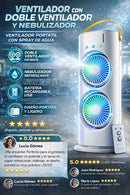 Ventilador Doble Spray: Frío Instantáneo